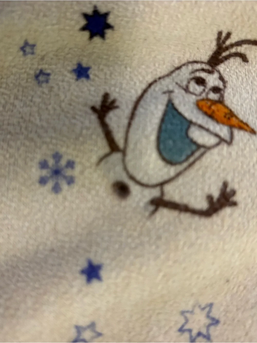 Kids White Olaf Print Pajama Pants with Blue Cuffs